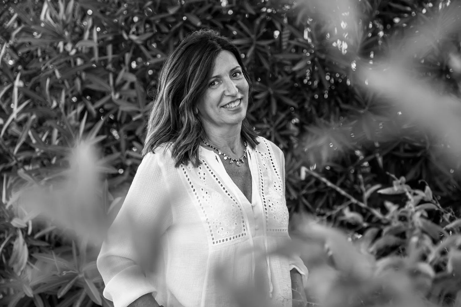 Retrato en blanco y negro de Magdalena Navarro